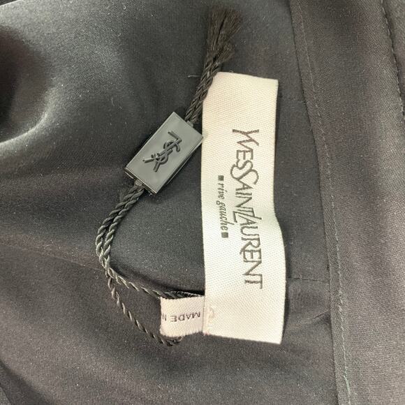 YVES SAINT LAURENT Size 4 Black Silk Pleated Pencil Skirt - Picture 4 of 6